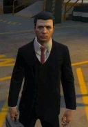 Lucian Lullaby with his briefcase at Humane Labs and Research July 17, 2025