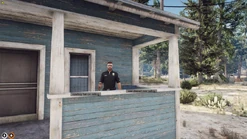 Outside his Route 68 home