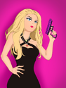 Gun & Black Dress Portrait By Gentry