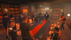 Twinkles representing the clowns in a debriefing with The Faceless April 11, 2025