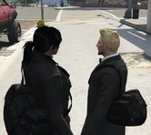 Molly and Jean discussing the banks