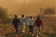 Jay, Trae, Gren and Bones after completing a laundromat heist