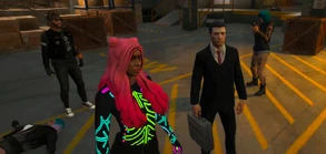Sooty and a hypnotized Reina downed during Lucian Lullaby's confrontation with Oshiera, Marty, Idol, and Ziggy at Humane Labs July 17, 2025