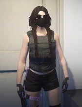 Black vest/shorts outfit