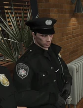 Silas pretending to pay attention at PD meeting