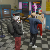 Standing guard during a robbery