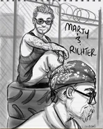 Marty and Richter in the scrapyard