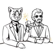 Meow and Roland - The Kings of The Casino by @spigot_the_bear on twitter