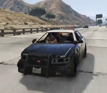 Clown Cartel in a stolen cop car