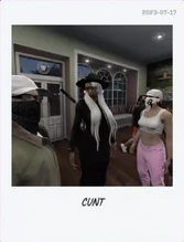 Alex, Oakley, and Ash at UwU Café Polaroid (2023-07-17)
