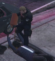 Pred waterboarding Ryan Kindle with gasoline.