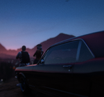 Ace and Etta together on a hills with mustang Feb 16, 2023