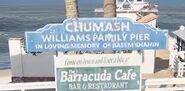 Updated Chumash Pier sign, from January 4th, 2022 and onwards.