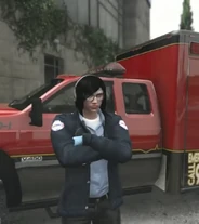 Old photograph at work with the old EMS truck