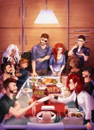 Bundy Bunch Dinner Art by @SleepingJester