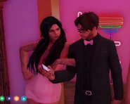 Cassie and Ventura stand together during a Valentine's Day event.