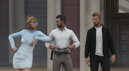 SASM Director Brian Knight's photo op with Blaine County Mayor Dawn Hearte and Los Santos County Mayor Charles Danger regarding SASM's proposed Declassification Act November 24, 2025