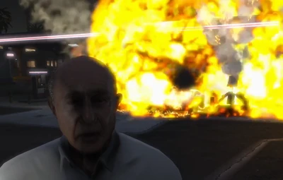 James blowing up Little Seoul Gas Station