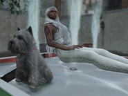 Oakley and Charles by the fountains