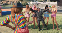 Ramee backstage with the Bimbos during a Pride 2023 concert June 2, 2023