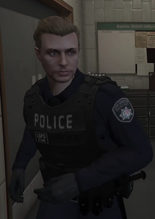 LSPD Blue Long Sleeves + Vest Uniform (Blonde Hair)