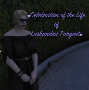 Veronica waiting to greet people at the Celebration of Life for Lashandra