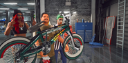 Molly, Bogg and Edwin with new BMX customizations