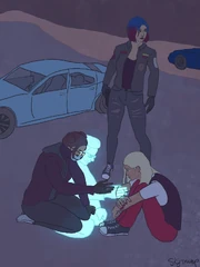 Jordan Comforting Stevie by Skytramps