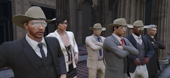 A group of judges standing on the courthouse steps. Photo taken by Wayne Ardson (Wayward)