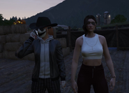 Helen with a masked Tessa Lamb at Grapeseed Theater October 24, 2025