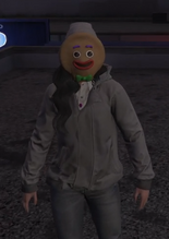 Gray Hoodie and Cookie Mask