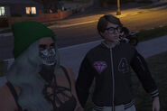 Gus takes Doll on a motorcycle race.