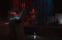 Kirk listening to his wife Sheila Michaels sing at Tequi-la-la August 5, 2024