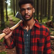 Jason as a lumberjack.