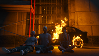 Ace, Arnie and Ash infront of a car fire Jan 21, 2023