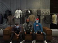 Liam, Taco, and Alex sitting on a couch May 2023