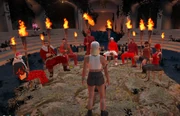 Original season 8 red tribe during the first Tribal Council (day 1) September 1, 2025