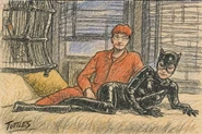 Art of Stanley and "Catwoman" drawn by Stanley