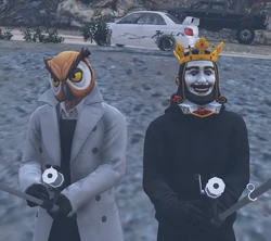Xavier and Kirk Fishing, Masked