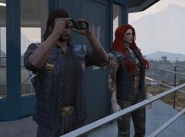 Tiene and Dundee, chatting at the prison tower.