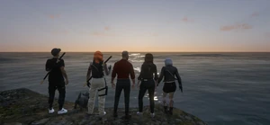 Watching the sunrise with Flossie, Trey, Nick, Lexi, and Nancy