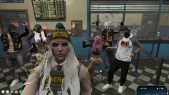 Reina with Wally, Rylee, and Linc in a Raiders MC cash exchange heist June 12, 2025