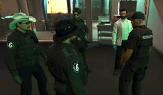 Wade, Wally, and Mason impersonating LSPD policemen for the Raiders MC Humane Labs heist February 25, 2025
