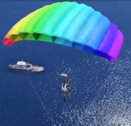Ventura being hot dropped from Air-1 and parachuting to the boat March 26th, 2025
