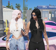 Cassie and Emeka talk in Vespucci.