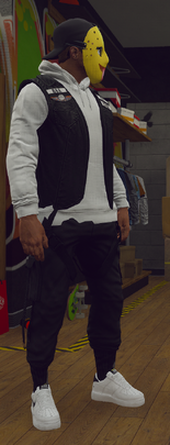 White Hoodie Black pants