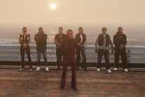 The Raiders MC on Chumash Pier waiting to prospect Georgia July 6, 2024