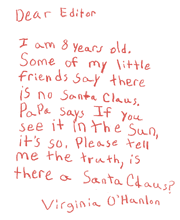 Original Letter from Virginia to The New York Sun