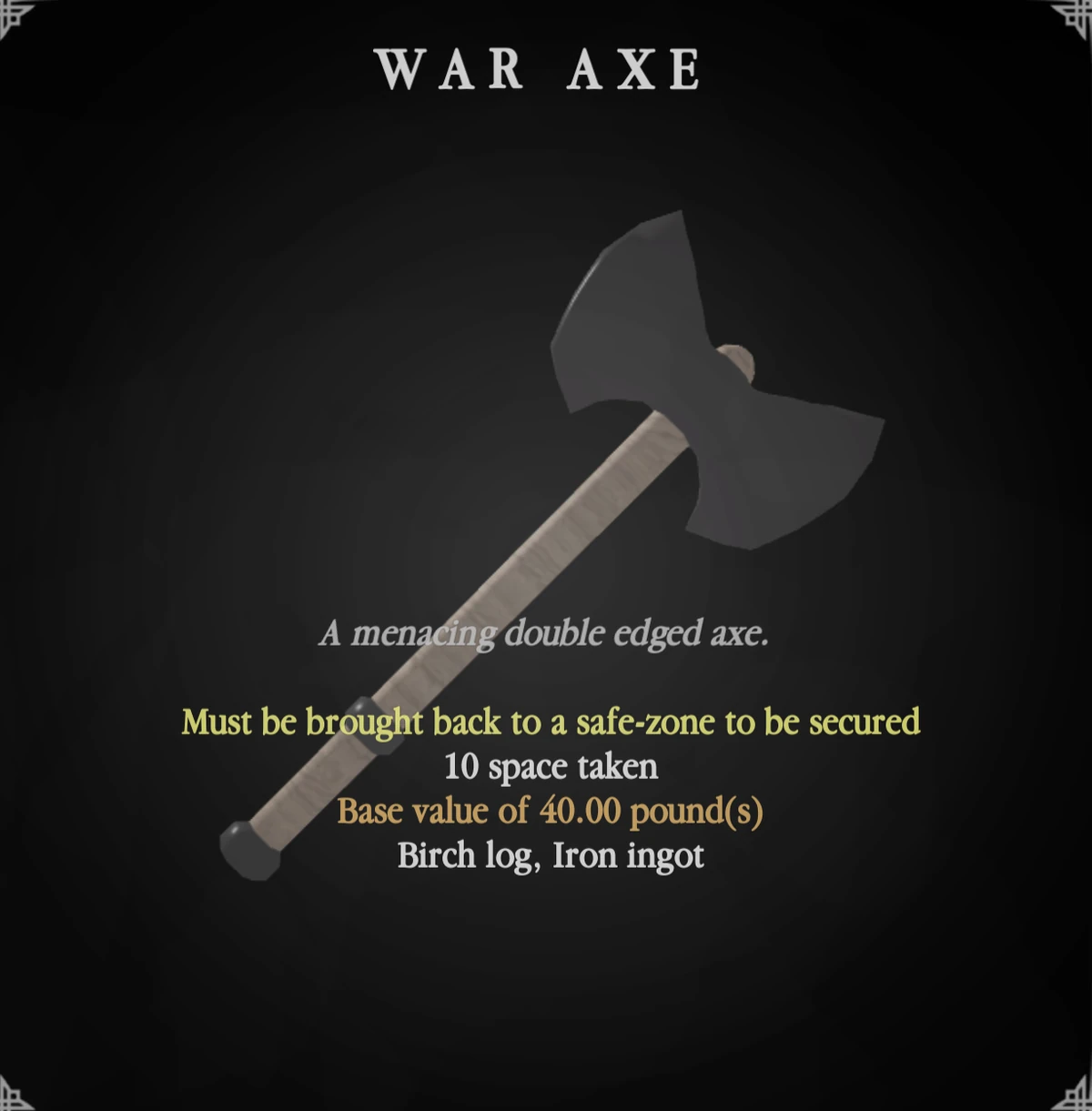 War axe Northwind Wiki Fandom