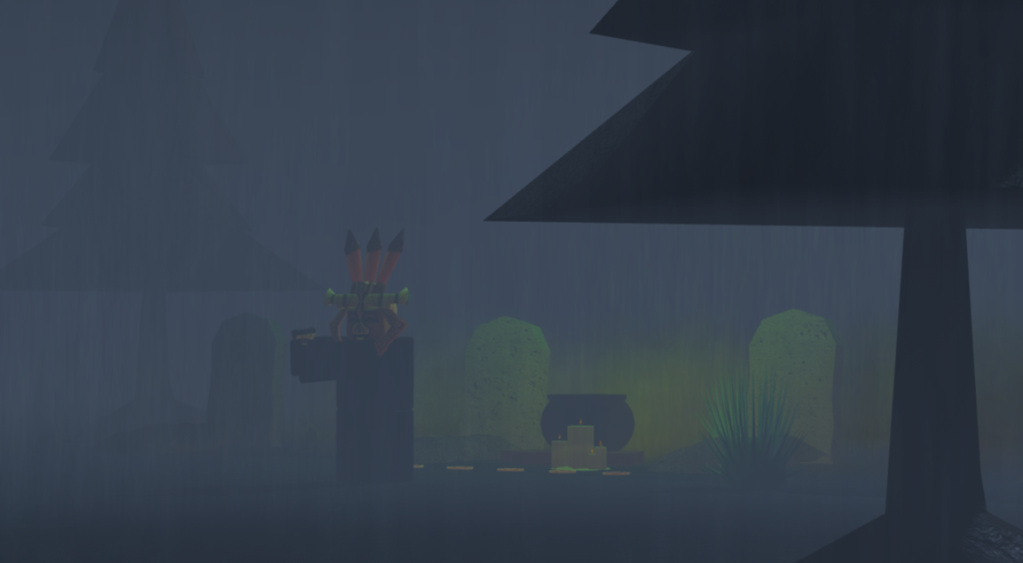 Roblox icon with zombies in a dark forest